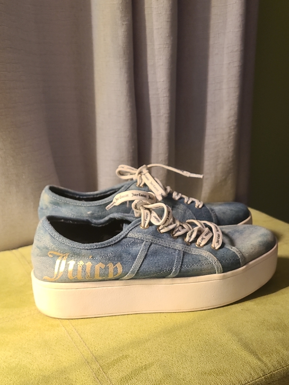 Juicy Couture Light Blue Denim Platform Sneakers